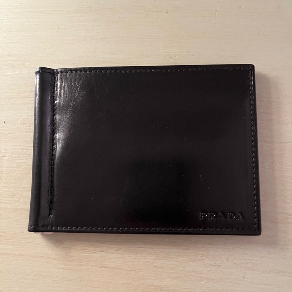 Prada Black Money Clip Sleek Leather Accessory